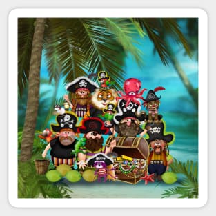 Pirates coming to the island Sticker